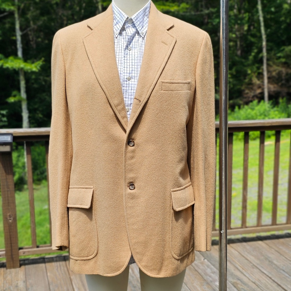 Brooks Brothers 346 Camel Tan Wool Sport Coat - Size Approx. 40R
